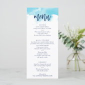 EMPFANG WEDDING MENU stilvolle Aqua Aqua Aqua Menükarte (Stehend Vorderseite)