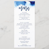 EMPFANG WEDDING MENU stilvolle Marine Aquarell Menükarte (Rückseite)