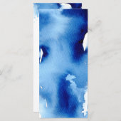 EMPFANG WEDDING MENU stilvolle Marine Aquarell Menükarte (Vorne/Hinten)