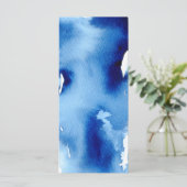 EMPFANG WEDDING MENU stilvolle Marine Aquarell Menükarte (Stehend Vorderseite)