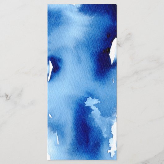 EMPFANG WEDDING MENU stilvolle Marine Aquarell Menükarte (Vorderseite)