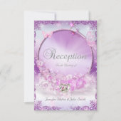Empfang Wedding Pink Lilac Rings Butterfly Einladung (Vorderseite)