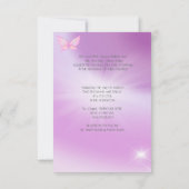 Empfang Wedding Pink Lilac Rings Butterfly Einladung (Rückseite)