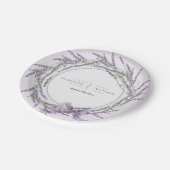 Empfang Wreath French Lavendel Floral Water color Pappteller (Schrägansicht)