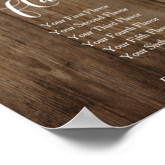 Empfang-Zeichen für Holz und Lights Cupcake Poster (Ecke)