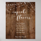 Empfang-Zeichen für Holz und Lights Cupcake Poster (Vorne)