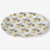 Empfang zum Hochzeitsessen Rustikale Sonnenblumen Pappteller (Schrägansicht)