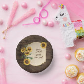 Empfang zum Hochzeitsessen Rustikale Sonnenblumen Pappteller (Party)