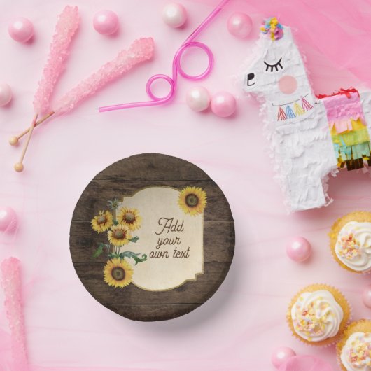 Empfang zum Hochzeitsessen Rustikale Sonnenblumen Pappteller (Party)