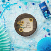 Empfang zum Hochzeitsessen Rustikale Sonnenblumen Pappteller (Party)