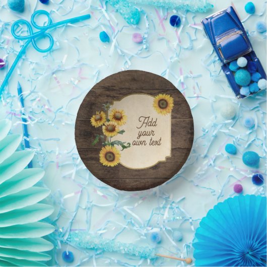 Empfang zum Hochzeitsessen Rustikale Sonnenblumen Pappteller (Party)