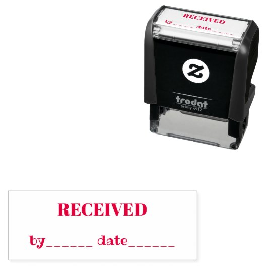 EMPFAngen Name und Datum Rot Stempel Geschäft (Beispiel)