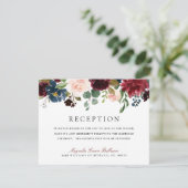 Empfangs-Einladung Burgunder-Blumenstrauß-| Einladung (Stehend Vorderseite)