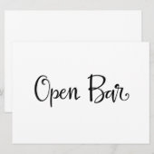 Empfangs-Schild mit geöffneter Bar | Einfache Kall (Vorne/Hinten)