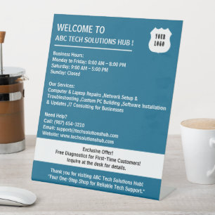 Empfangsbereiche oder Wartezimmer für Unternehmen Sockelschild