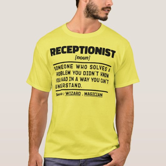Empfangschef Noun Cooler Empfang Mitarbeiter T-Shirt (Vorderseite)