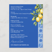 💙🍋Empfangsdetails  Azul & Limone Romance  Begleitkarte (Rückseite)