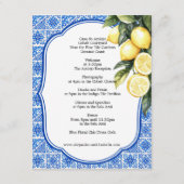 💙🍋Empfangsdetails Azul & Limone Romance Begleitkarte (Rückseite)