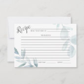 EMPFANGSKARTE | Dusty Blue Watercolor Eucalyptus Einladung (Vorderseite)