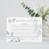EMPFANGSKARTE | Dusty Blue Watercolor Eucalyptus Einladung (Stehend Vorderseite)