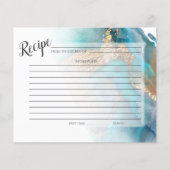 EMPFANGSKARTE | Goldfarben und Aquamarine Marmorfa (Vorderseite)