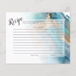 EMPFANGSKARTE | Goldfarben und Aquamarine Marmorfa