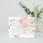 EMPFANGSKARTE | Pastell Pink Floral Bouquet (Stehend Vorderseite)