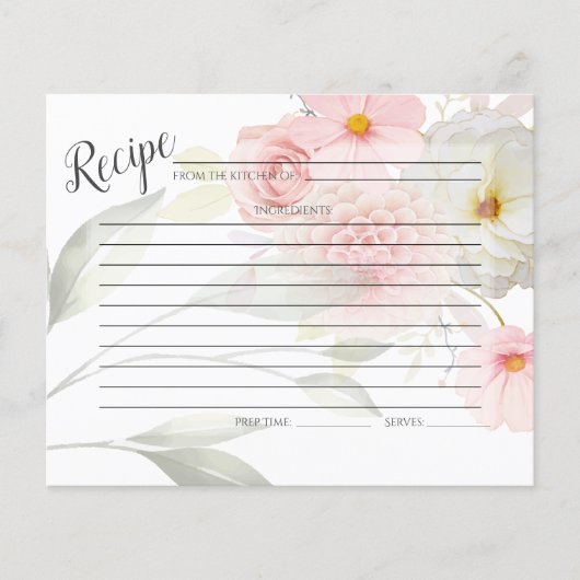 EMPFANGSKARTE | Pastell Pink Floral Bouquet (Vorderseite)