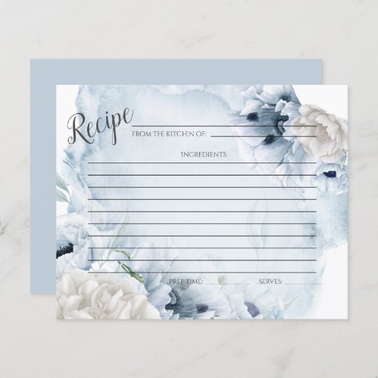 EMPFANGSKARTE | Rustikale Aquarellblumen (Vorne/Hinten)