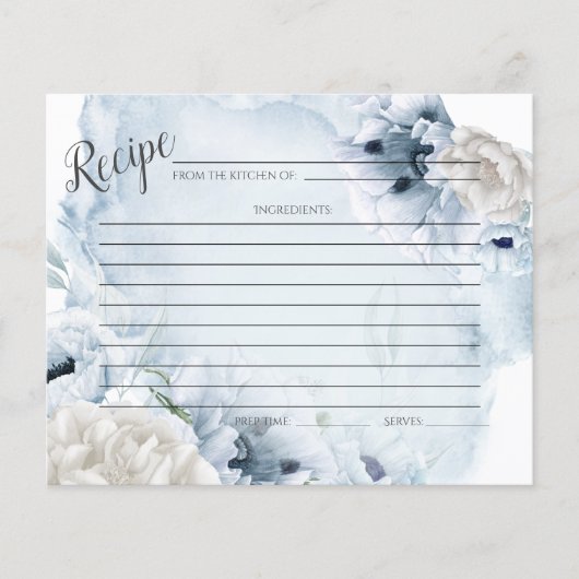 EMPFANGSKARTE | Rustikale Aquarellblumen (Vorderseite)