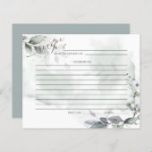 EMPFANGSKARTE | Rustikale Watercolor Grünflächen (Vorne/Hinten)