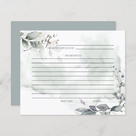 EMPFANGSKARTE | Rustikale Watercolor Grünflächen (Vorne/Hinten)