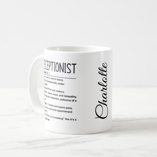Empfangsmitarbeiter Kaffeetasse (Vorderseite Links)