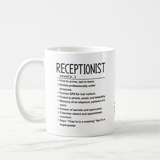 Empfangsmitarbeiter Kaffeetasse (Links)