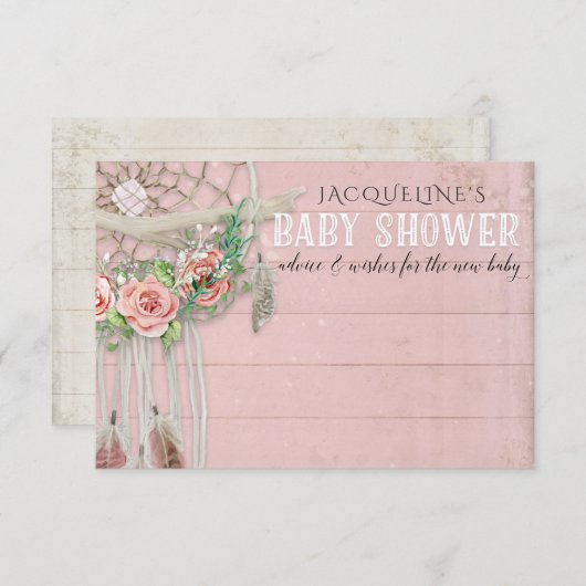 Empfehlen BOHO Dream Catcher Feather Baby Shower Einladung (Vorne/Hinten)