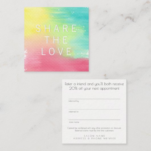 Empfehlen Sie dem Client-Card-Set eines Friend Ref Empfehlungskarte (Vorne/Hinten)