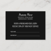 Empfehlen Sie den Business Salon eines Freundes Empfehlungskarte (Rückseite)