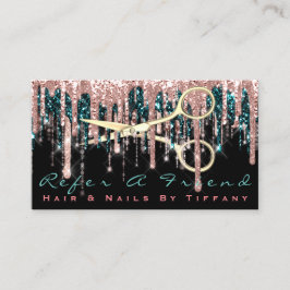 Empfehlen Sie die Rose Black, Friend Friseur Scher Visitenkarte