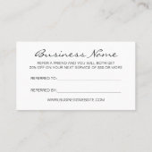 Empfehlen Sie eine minimalistische Visitenkarte fü Empfehlungskarte (Rückseite)