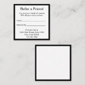 Empfehlen Sie eine Schwarz/Weiß-Empfehlungskarte f Empfehlungskarte (Vorne/Hinten)