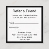 Empfehlen Sie eine Schwarz/Weiß-Empfehlungskarte f Empfehlungskarte (Vorderseite)