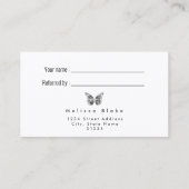 Empfehlen Sie eine Schwarze Schmetterlingskarte an Visitenkarte (Rückseite)