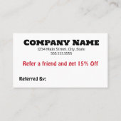 Empfehlen Sie eine Telefonloyalty-Karte für Freund Treuekarte (Rückseite)