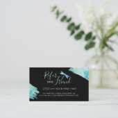 Empfehlen Sie einem Freund Elegantes blaues Wasser Empfehlungskarte (Stehend Vorderseite)