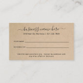 Empfehlen Sie einem Freund Elegantes Skript Brown Empfehlungskarte (Rückseite)