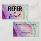 Empfehlen Sie einem Freund farbenfrohen Marmor Empfehlungskarte (Vorne/Hinten)