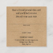 Empfehlen Sie einem Freund Rustic Kraft Empfehlungskarte (Rückseite)