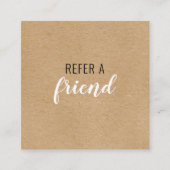 Empfehlen Sie einem Freund Rustic Kraft Empfehlungskarte (Vorderseite)