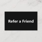 Empfehlen Sie einem Freund Schwarz-Weiß-Geschäft Empfehlungskarte (Vorderseite)