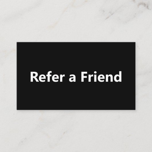 Empfehlen Sie einem Freund Schwarz-Weiß-Geschäft Empfehlungskarte (Vorderseite)